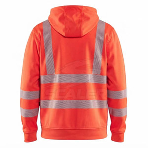 Custom Professional <b>Work</b> Apparel Reflective Hoodies Safety Wear Front Pocket Long Sleeve Casual <b>Waterproof</b> ANSI Class 2 EN ISO - Product Image 2