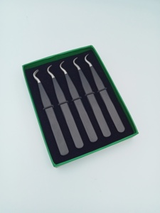 Customized Brand Wholesale Price Durable Eyelash Tweezers Precision Pointed Smooth Tip Sustainable Stainless Steel Custom Set - Product Image 4