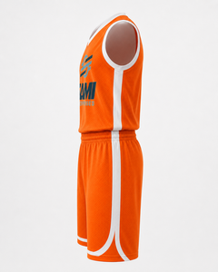 Basketball Uniform Set <b>Orange</b> Mesh Sublimated Jersey Shorts Unisex Adult Athletic Wear - Product Image 5