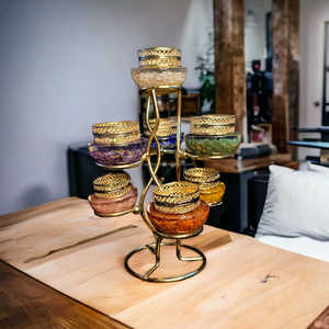 ที่วางเทียนออร์โกไนต์เจ็ดจักระรุ่นล่าสุด พร้อมฐานตั้ง สำหรับตกแต่งบ้าน ของขวัญปีใหม่ ดีวาลี ขายส่ง - Product Image 2