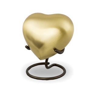 Wholesale Black Handcrafted Heart Shaped Mini Urn Brass <b>Keepsake</b> Memorial <b>Ash</b> Urn with Metal Stand - Product Image 6
