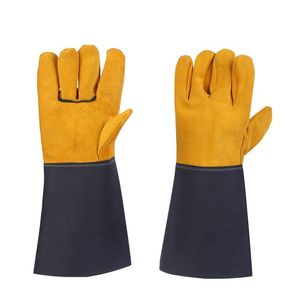 Gants de soudage TIG avec logo personnalisé, en cuir de vachette noir, anti-coupure, résistants au feu, de haute qualité, gants de travail de protection avec doublure en nylon - Product Image 6