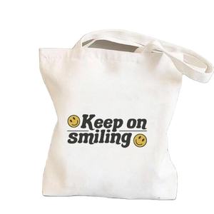 Customizable Extra <b>Large</b> Cotton <b>Canvas</b> Tote <b>Bags</b> with Letter Pattern Shoulder Strap Personalized Logo - Product Image 6