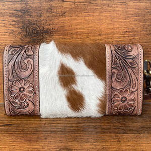 Nuevo bolso de mano de piel de vaca superventas, billetera de cuero tallado a mano, billeteras de lujo de cuero occidental multiusos para mujer - Product Image 5