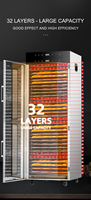 32 Trays Roestvrijstalen Dubbellaags Voedsel Fruit Groente Droogmachine Citroen Oranje Appel Dehydrator
