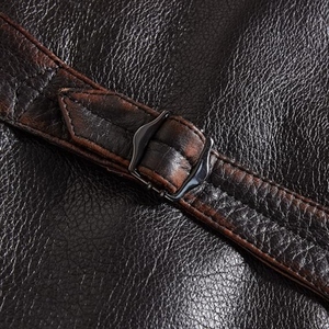 Gilet en cuir pour homme style western, personnalisé, pour motard, doublure à carreaux vintage, boutons sur le devant, vêtement d'extérieur décontracté pour la conduite - Product Image 5