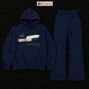 Chándal con Capucha Azul Marino para Hombre, Sudadera Casual de Algodón de Manga Larga con Estampado Frontal y Bolsillos Laterales, Corte Regular, Ropa de Otoño - Product Image 5