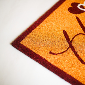 Paillasson en fibre de coco imprimé CocoHeartline avec support en PVC, tapis d'entrée en fibre de coco naturelle motif cœur, design personnalisé - Product Image 3