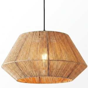 Luminaire suspendu en corde de chanvre Wabi-sabi pour salle à manger, abat-jour tissé à la main pour la décoration de balcon et les projets d'aménagement intérieur d'hôtels - Product Image 1