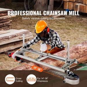 Scierie portative avec guide-chaîne de 14 à 36 pouces, scierie à chaîne en acier galvanisé, épaisseur de coupe de 0,2 pouce, utilisée pour les bûches - Product Image 2