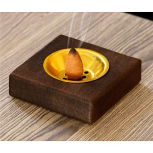 Quemador de Incienso Mubkhar de Madera y Latón Personalizado, Juego de Quemadores de Conos de Oud y Bukhoor Árabe del Medio Oriente, Incensario Aromático para Decoración del Hogar y Escritorio - Product Image 1