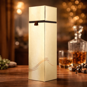 Kraft Wine Bottle Box | Durable Eco <b>Paper</b> <b>Packaging</b> Recycled Materials Sponge Lining Magnetic Closure Elegant Premium Gift Box - Product Image 1