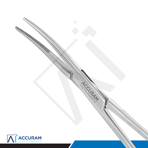 Pinza Hemostática Curva de Acero Inoxidable Micro Halsted con 1x2 Dientes, Instrumento Quirúrgico Dental Manual - Product Image 2