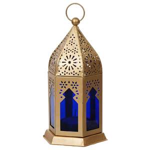 Farol Colgante Navideño Hecho a Mano de Metal Azul, Farol Decorativo de Hierro para Decoración del Hogar y Bodas, para Uso en Interiores y Exteriores - Product Image 5