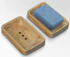 Wooden Rectangle Soap Dish Minimalist Design Natural Wood Soap <b>Holder</b> for Bathroom Use - Product Image 3