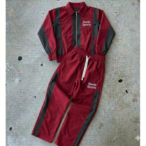 Premium Custom Logo Winter Outdoor 2 Piece Set Cotton Hooded Jogging Suits Side Zip Design Men's Windproof Solid Tracksuits 2026 - Product Image 6