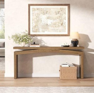 Mesa Consola Moderna de Madera Maciza con Base de Trípode, Almacenamiento para Entrada, Pasillo, Sala de Estar - Product Image 3