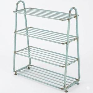 Gold Plated Metal <b>Shoe</b> <b>Rack</b> Organizer For Living Room <b>Storage</b> With Decorative Pattern And Stable Base <b>Shoe</b> <b>Rack</b> - Product Image 3