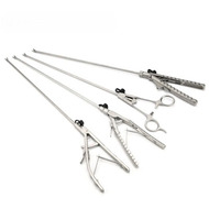 Porte-aiguille laparoscopique manuel en acier FIDA avec embout droit/courbé pour la formation et la pratique – Instruments chirurgicaux