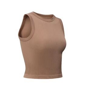 Débardeur de yoga et de course léger à compression pour femme, en nylon et élasthanne, séchage rapide, sensation seconde peau, vente en gros personnalisée - Product Image 2