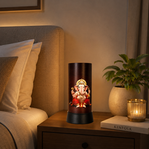 Lámpara de Mesa LED Lord Ganesha, Luz Divina, Lámpara Nocturna Espiritual, Acabado en Madera, Decoración para el Hogar, Regalo para Meditación, Pooja, Ambiente - Product Image 2
