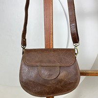 Sac à bandoulière vintage en cuir véritable pour femme, petit sac à main, design classique à rabat, voyage quotidien, élégant sac à main marron