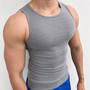 Camiseta sin mangas personalizada al por mayor para hombre, de algodón, estilo stringer, para gimnasio, entrenamiento, culturismo, de secado rápido, transpirable, estilo urbano. - Product Image 6