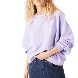Sudadera lila personalizada para mujer, cuello redondo, manga larga, corte holgado, hombros caídos, puños y bajo acanalados, jersey liso, ropa al por mayor - Product Image 5