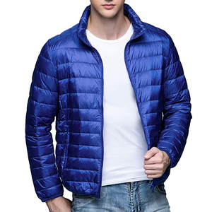 Veste d'hiver rembourrée en duvet, couleur unie, avec logo personnalisé, pour homme, vente en gros - Product Image 4