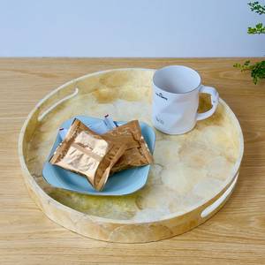 Belladec Shell Mother-of-Pearl Handmade Modern Luxury Serving <b>Storage</b> Tray Dishwasher Safe Natural <b>Crafts</b> Breakfast Decorative - Product Image 1