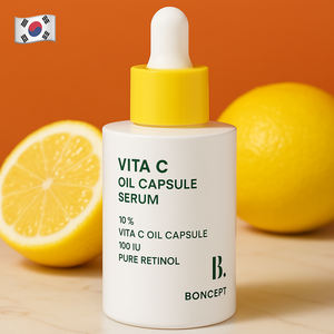 Sérum en capsules d'huile de vitamine C 30 ml, sérum éclaircissant antioxydant pour le visage, K-Beauty, fournisseur en gros de produits de soin de la peau - Product Image 1