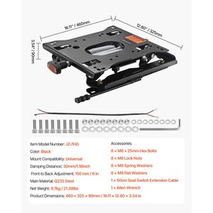Kit di Sospensione Universale per Sedile con Slitta per Trattorini Rasaerba e Carrelli Elevatori - Ricambi e Accessori per Rasaerba - Product Image 4