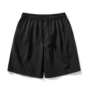 Summer New Men's Hip Hop Fashionable Woven Hot Shorts 100% Cotton Quick-drying Anti-UV Breathable Mid Waist Garment Dyed Flock - Product Image 2