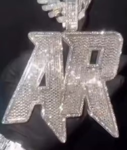Iced Out VVS Moissanite Custom Name Letter Pendant Pass Diamond <b>Tester</b> Hip Hop Jewelry Custom Alphabet Letter Pendant For Men's - Product Image 4