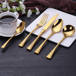 Ensemble de couverts pour restaurants, qualité supérieure, acier inoxydable doré, cuillère, couteau et fourchette, ensemble de couverts dorés - Product Image 4