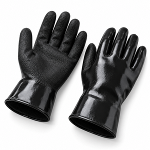 Construction robuste et maintien sûr pour diverses applications sur le lieu de travail, gants de sécurité enduits de PVC, revêtement protecteur respirant - Product Image 1