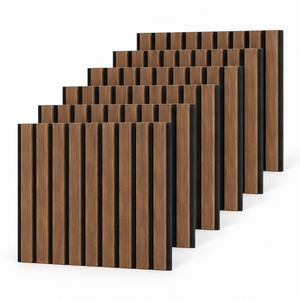 Panneau mural insonorisant en placage de bois classique moderne, design rayé 3D, dos en feutre noir pour la décoration intérieure de salle de bain - Product Image 6