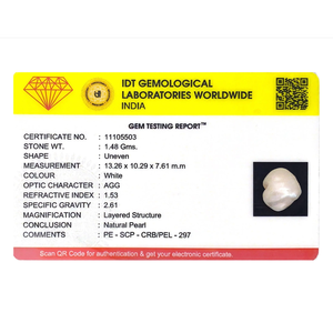 Natural Freshwater Keshi Pearl 7.4 Carat Loose Gemstone for Jewelry Making - Product Image 4