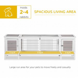 Conigliera bianca per interni con vassoio estraibile divisa in gabbia per coniglietti e mobili per animali domestici per la casa delle cavia - Product Image 4