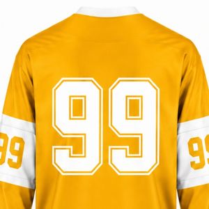 Maillot de hockey sur glace jaune pour hommes, chemise de sport athlétique en Polyester à manches longues, vêtements d'entraînement et de match pour équipe - Product Image 4