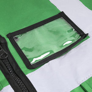 Gilet de sécurité réfléchissant vert haute visibilité, veste de travail en polyester, veste de signalisation pour travaux de construction et de voirie - Product Image 3