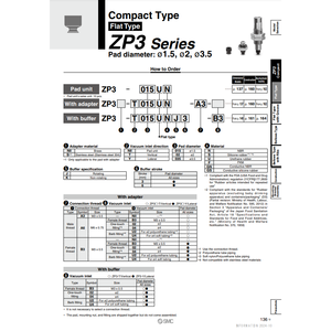 SMC Pneumatics Aspirateurs industriels ZP3-Y02UN-B3-B3 Aspirateur Pad - Product Image 2