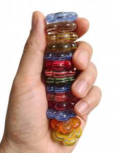 Al por mayor Cuentas de cristal de lampwork vintage con diseño de girasol, colores surtidos, 3mm, tipo disco plano en capas, roseta, para comercio africano - Product Image 1