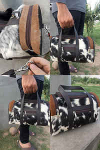 Sac de voyage en cuir véritable contemporain avec fermeture éclair, léger et grande capacité LHDB-0164 - Product Image 2