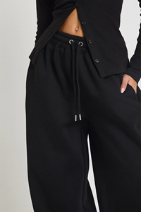 Premium Quality Plus Size Solid Color 2 Piece Sweatsuit For Women Custom Puff Printing Logo Gym Wear Breathable Tracksuit - Product Image 2