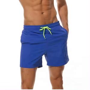 Short de plage avec poches latérales pour hommes Short pour homme en coton multicolore à séchage rapide Short de bain pour homme uni - Product Image 6