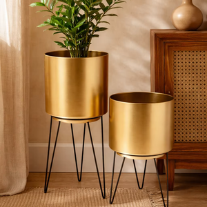 Macetero de Arena de Hierro con Recubrimiento de Polvo, Duradero, Multiusos, para Interiores, con Drenaje, para Decoración del Hogar y Jardín - Product Image 1