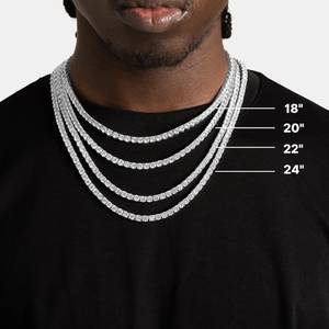 Chaîne cubaine en argent 925 style hip-hop, testée au diamant, avec moissanite étincelante, pour homme et femme, idéale pour les rappers et les occasions festives - Product Image 2
