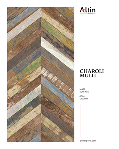 Carreaux de porcelaine émaillée effet bois 600x1200 mm Charoli Multi finition mate Grade A A A+ 60x120 cm pour un aspect de sol naturel - Product Image 2