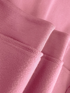Men's Custom Logo Hoodie Pink 100% Cotton Fleece Regular Fit Breathable Casual Autumn Wear Heat Transfer Printed Front Pocket - Product Image 3